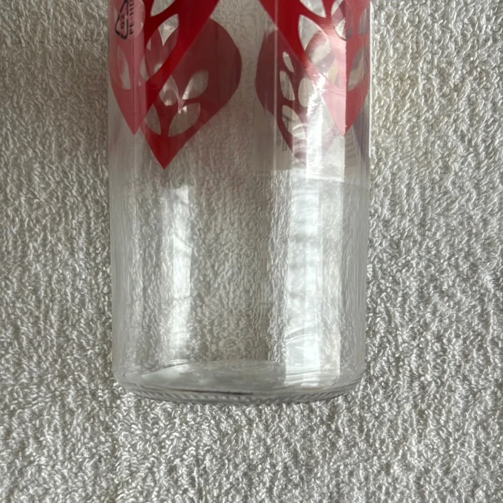 IKEA Vinterfint Glass Bottle with Red Heart Motif